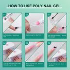 Finished professional nail extension look created using the kit.