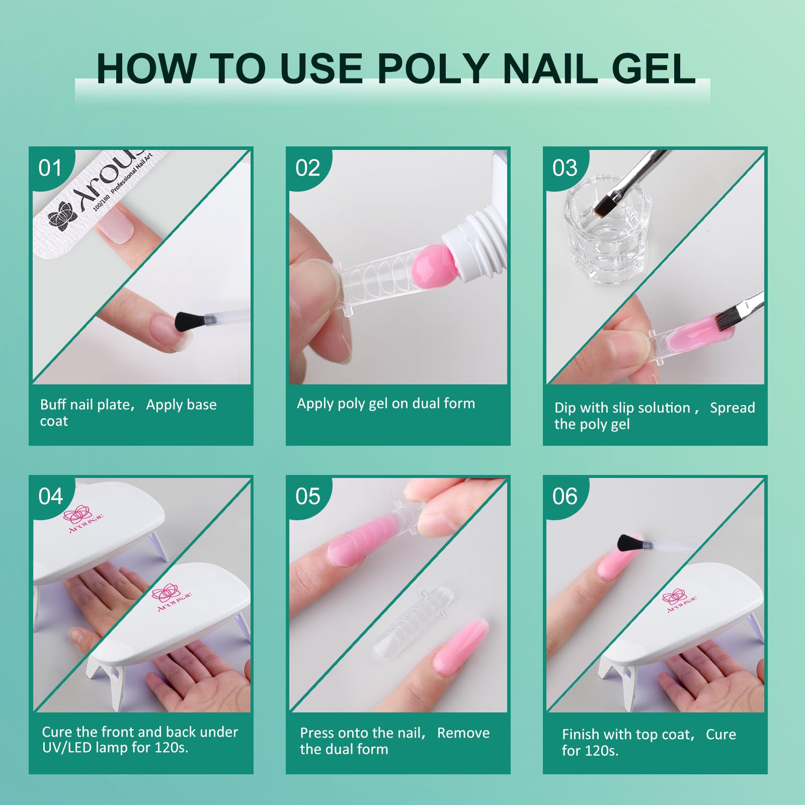 Arousar poly nail gel kit packaging and contents