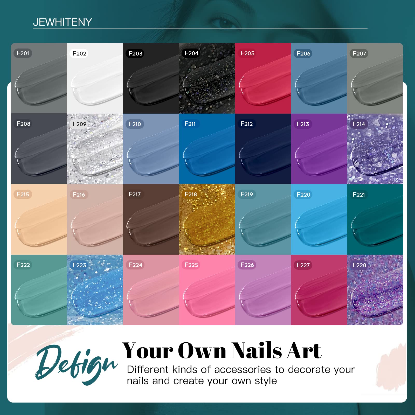 Jewhiteny nail extension starter kit contents layout