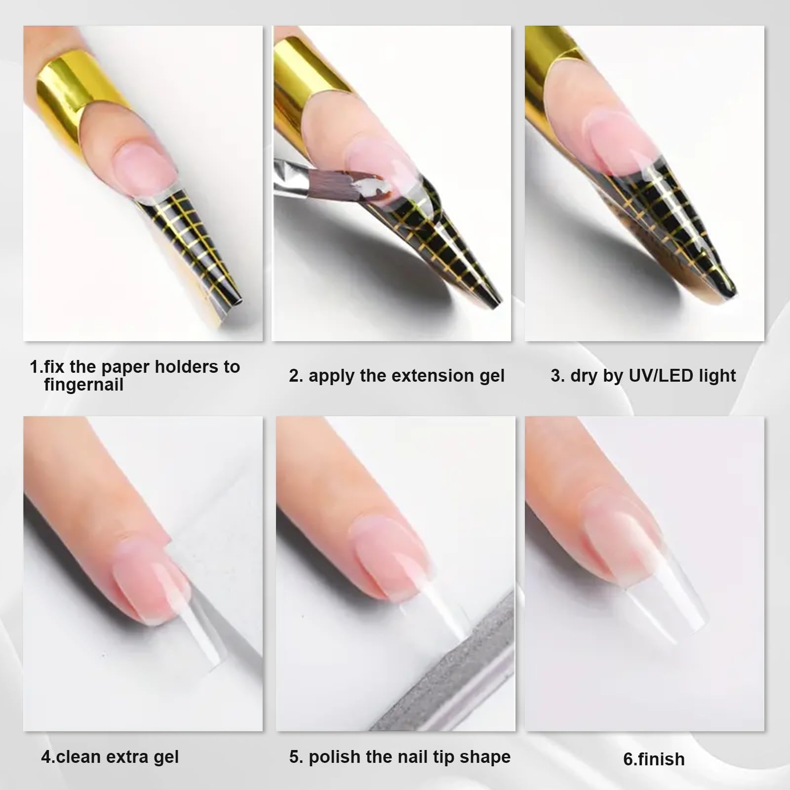 Professional nail art created with milky white builder gel