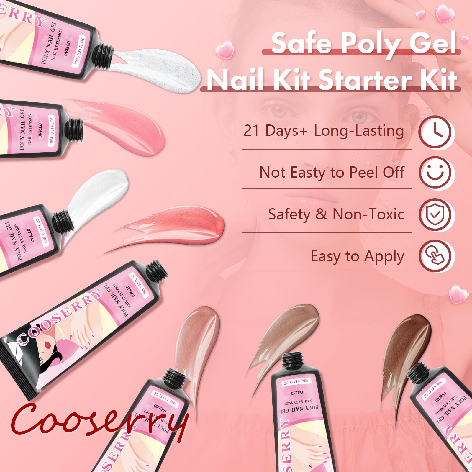 Contents of Cooserry poly gel set for beginners