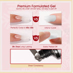 Side profile of Rosalind clear builder gel tube packaging
