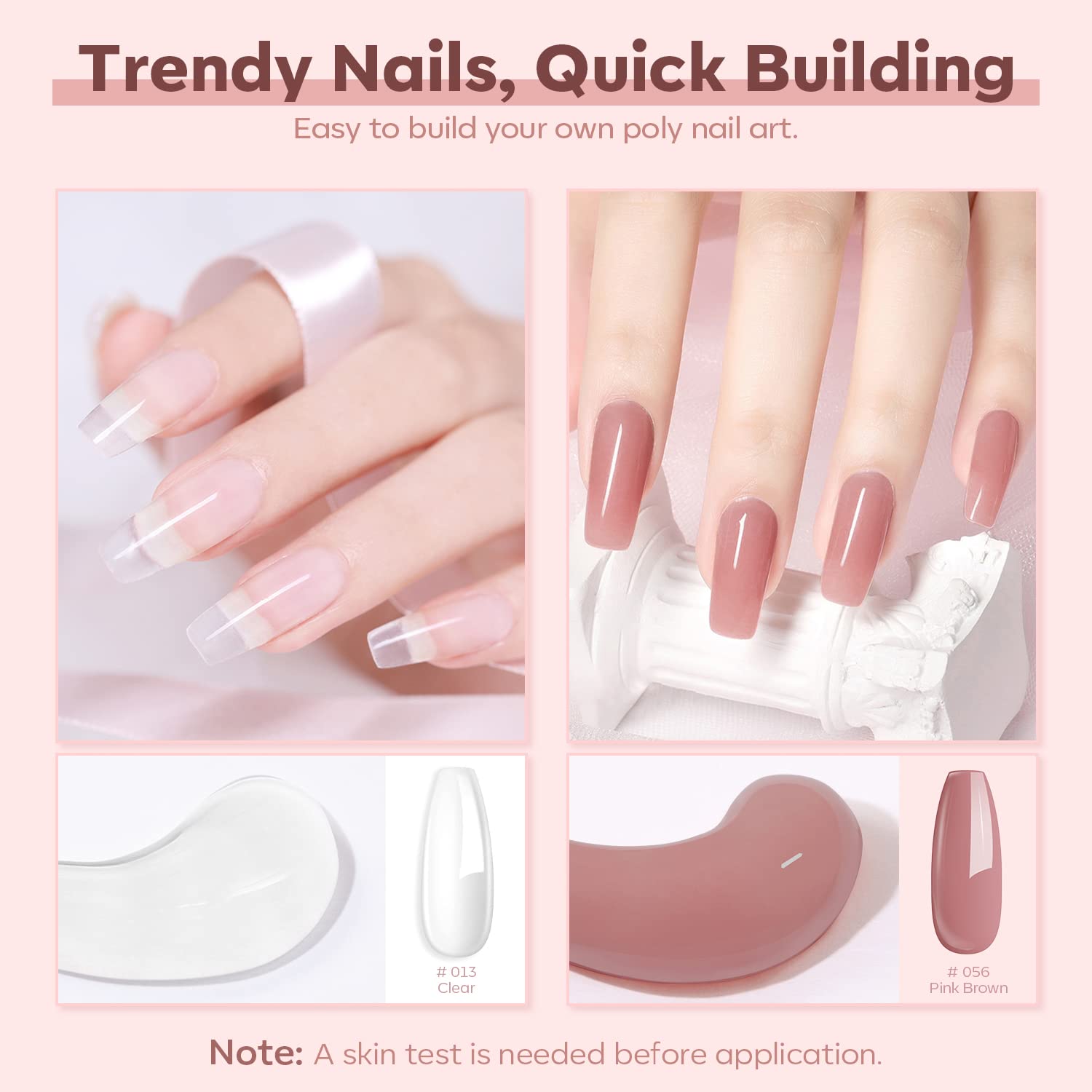 Close up of modelones builder gel tubes and applicator tools