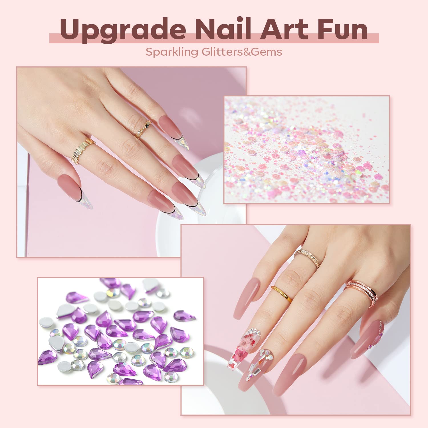 Top and base coat bottles from modelones poly nail kit