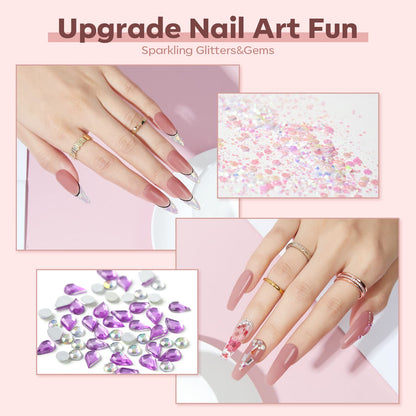 Top and base coat bottles from modelones poly nail kit