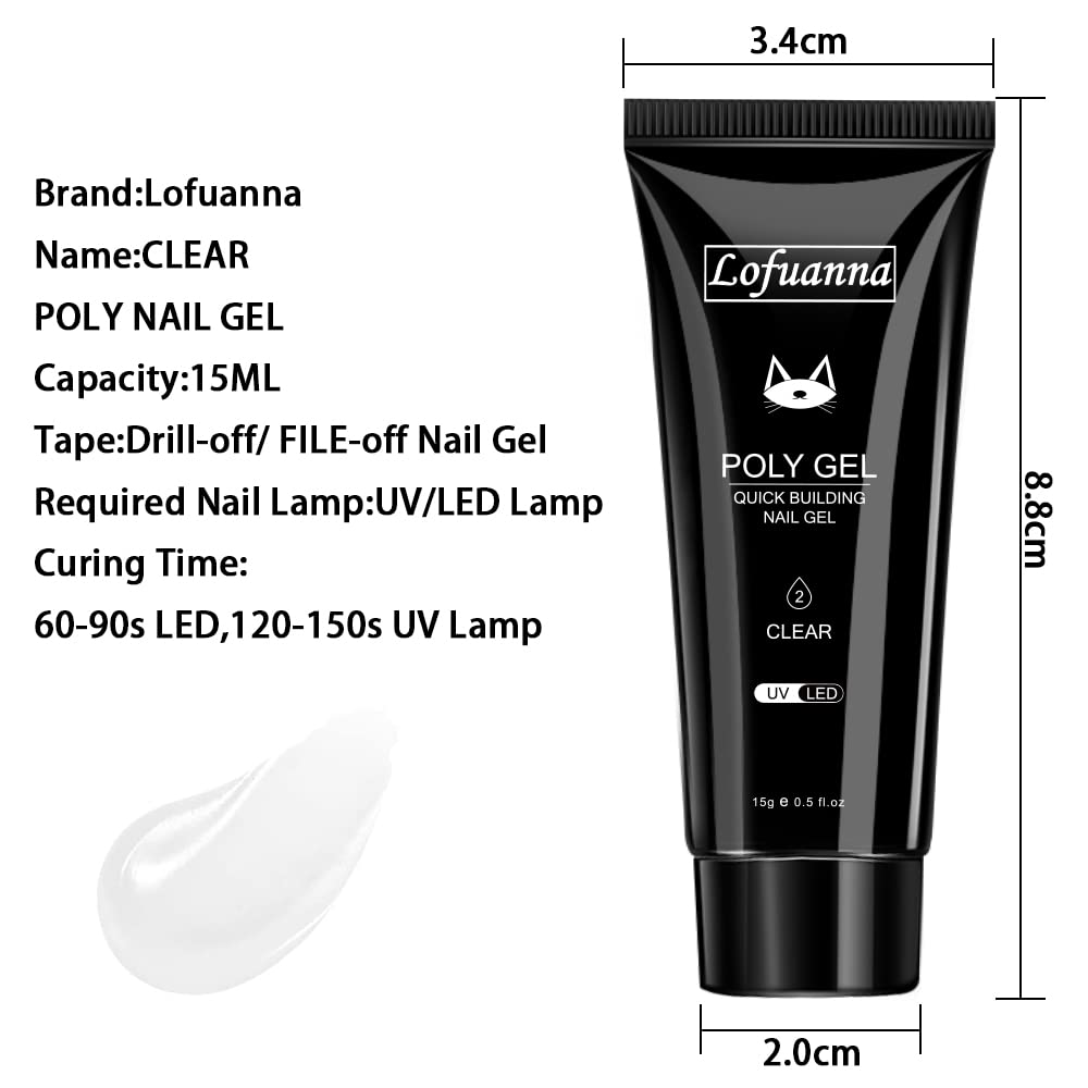 Lofuanna clear builder gel tubes for professional nail extension