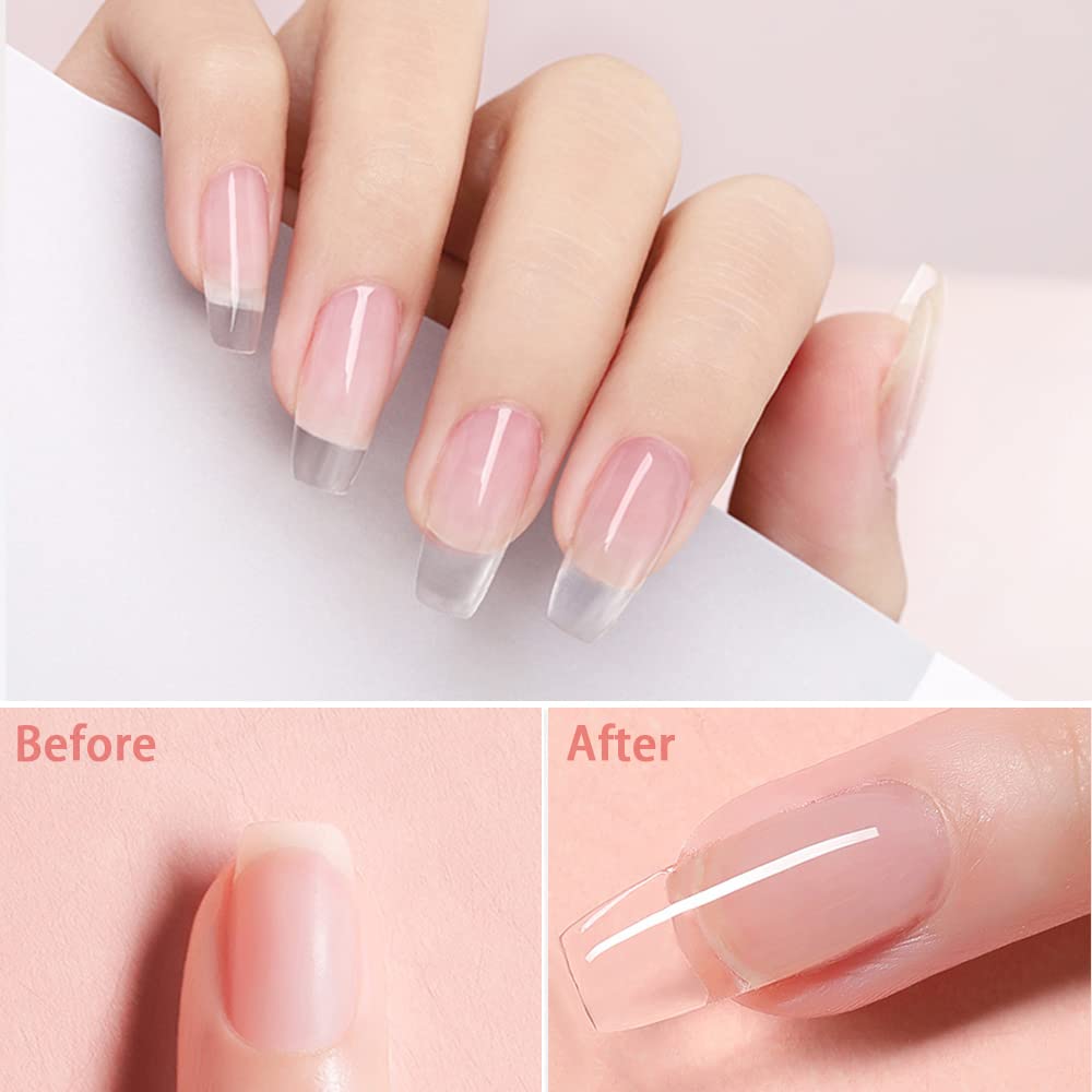Application of Lofuanna poly nail gel on dual form