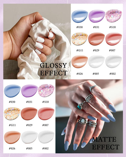 Nine vibrant colors of Phoenixy poly extension gel tubes