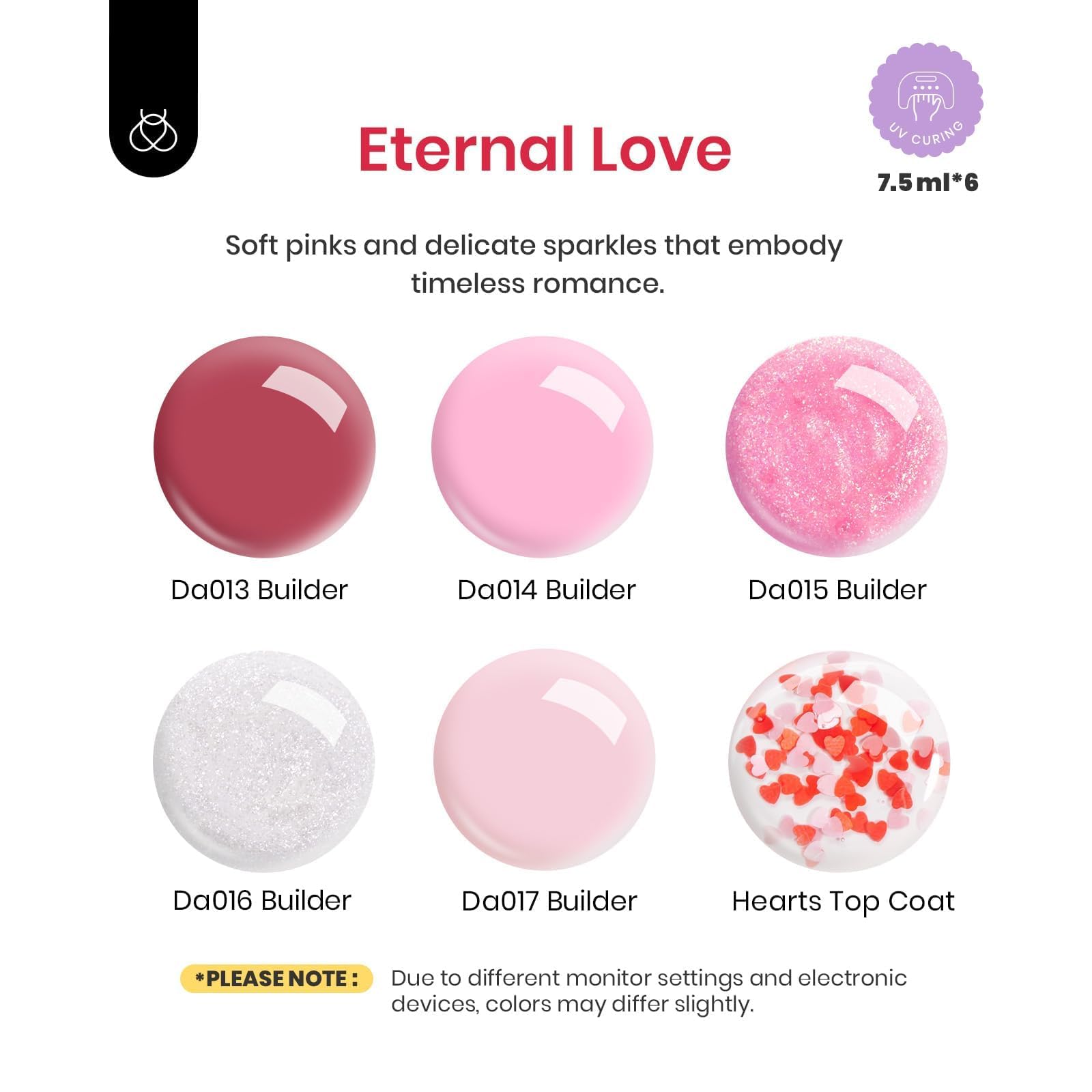 Beetles nail extension builder gel color swatches
