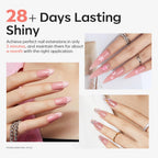 Peach heart pink poly nail gel texture swatch demonstration