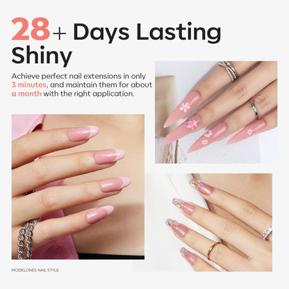 Application of Modelones poly nail gel using dual forms