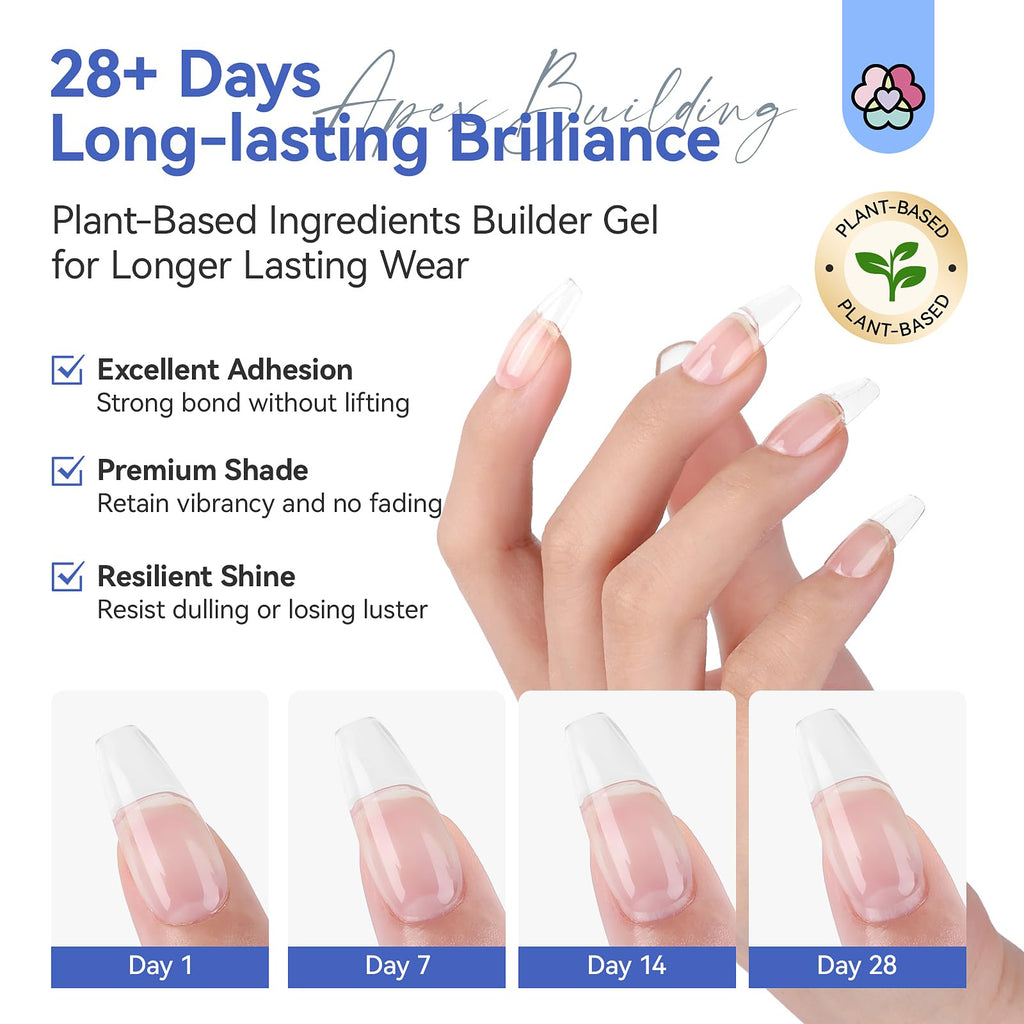 Saviland clear nail extension gel finished manicure look