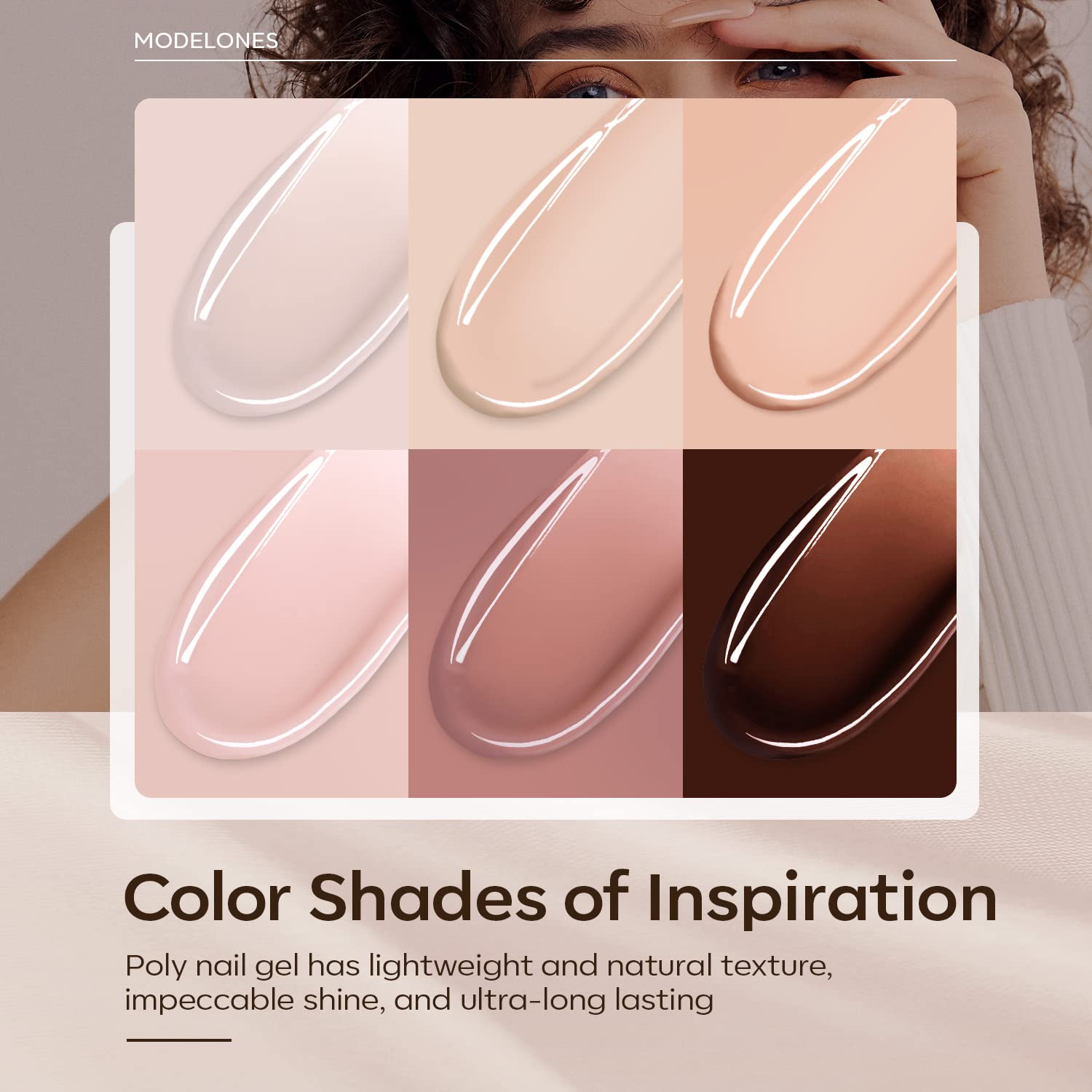 Six tubes of Modelones nude and pink poly gel