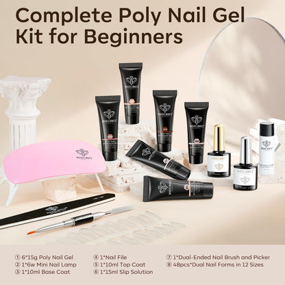 Close up of Modelones poly nail gel kit dual forms