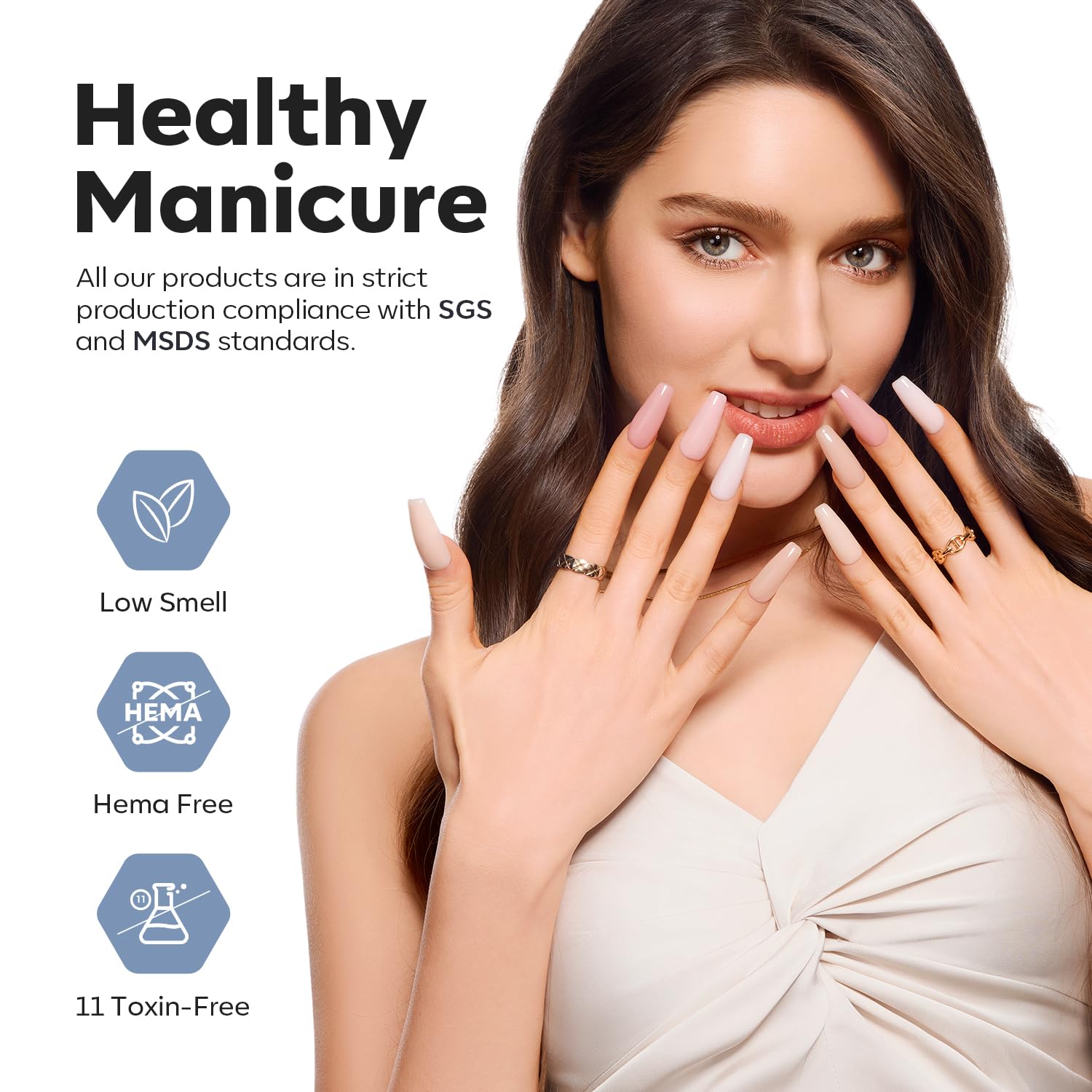 Modelones poly nail gel manicure finished look