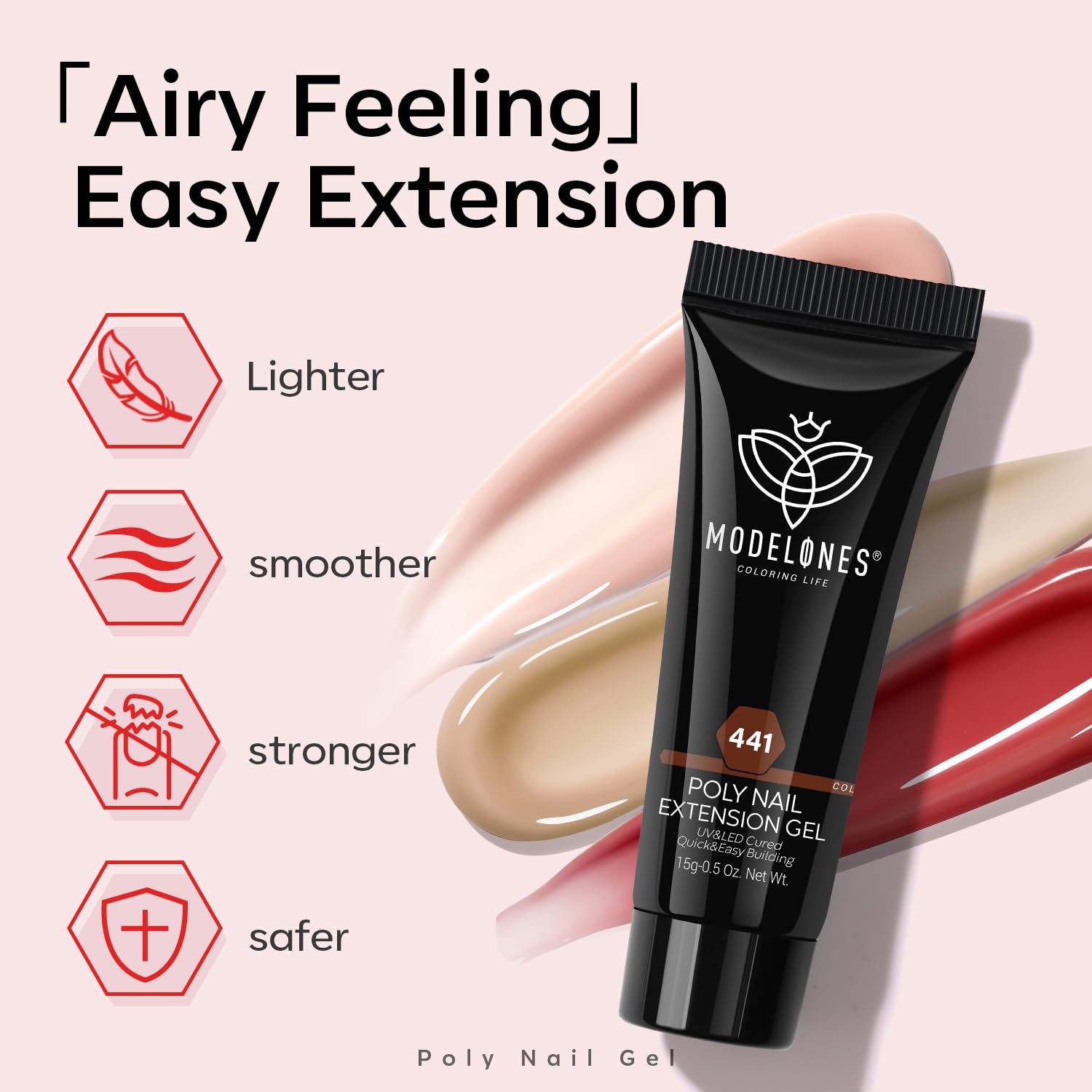 Application tools and accessories in Modelones poly nail gel set