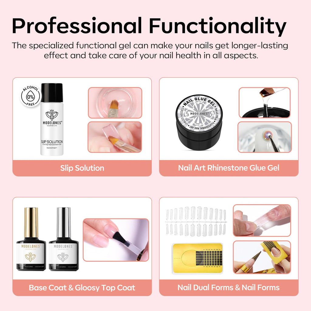 Modelones branded retail packaging box for the nail extension kit