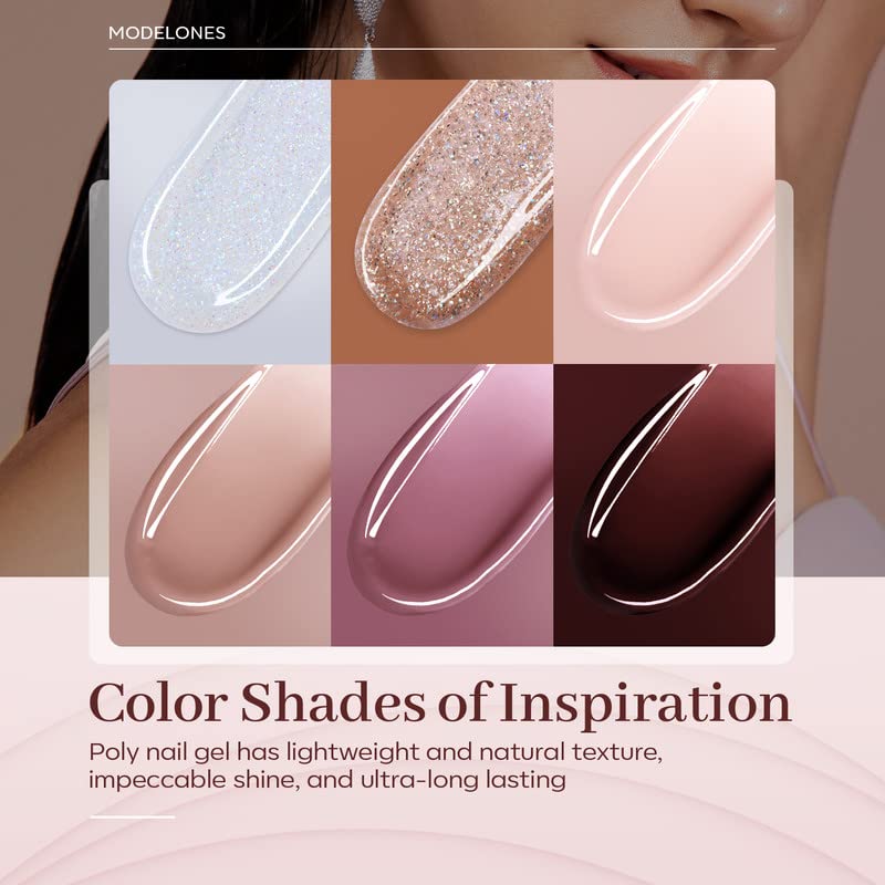 Detailed view of Modelones poly nail extension gel tubes