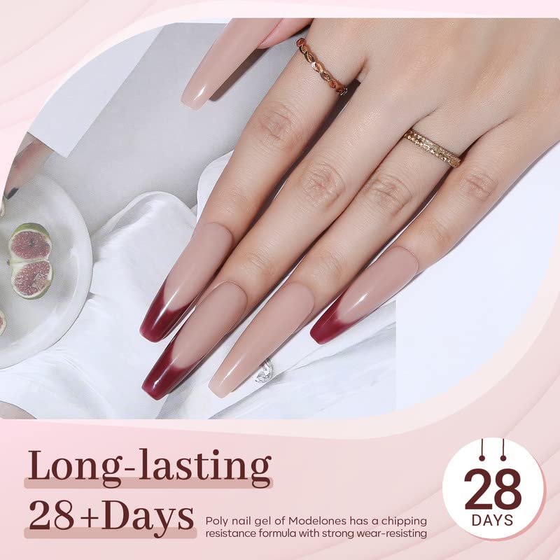 Instructional setup of Modelones poly nail gel application