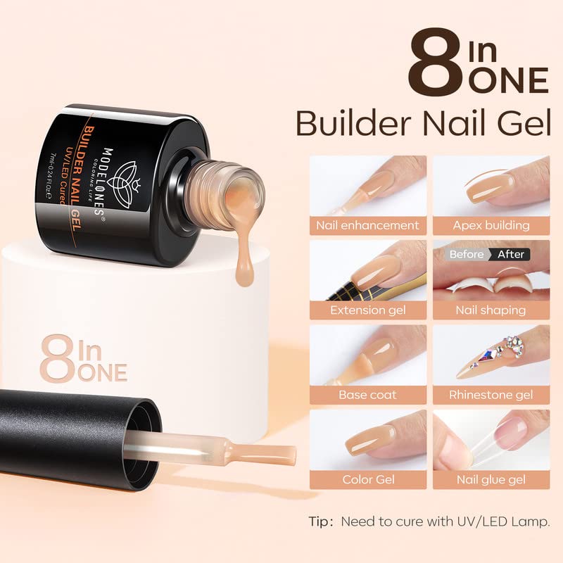 Demonstration of Modelones gel used for nail extension