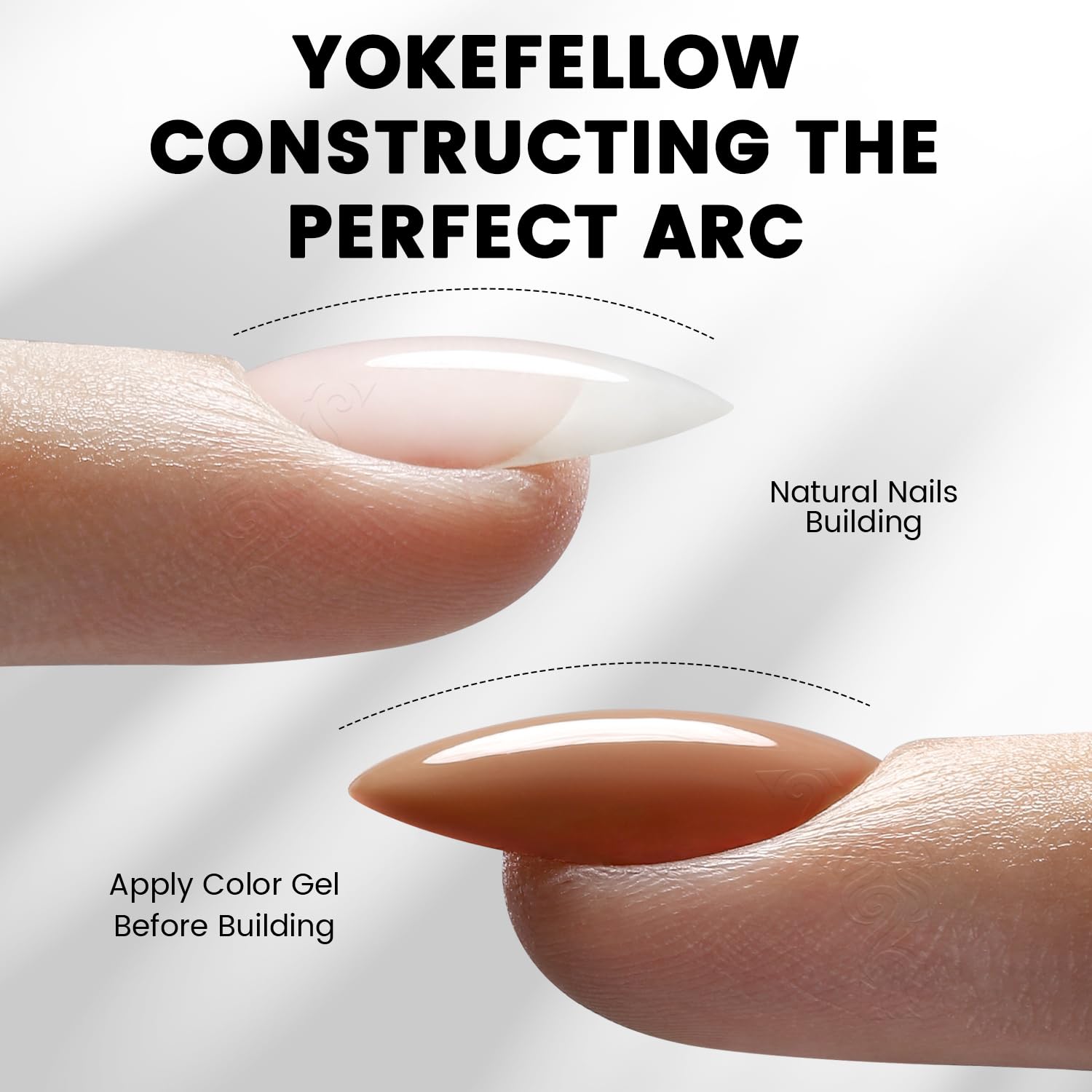 Application of Yokefellow clear builder gel on natural nails