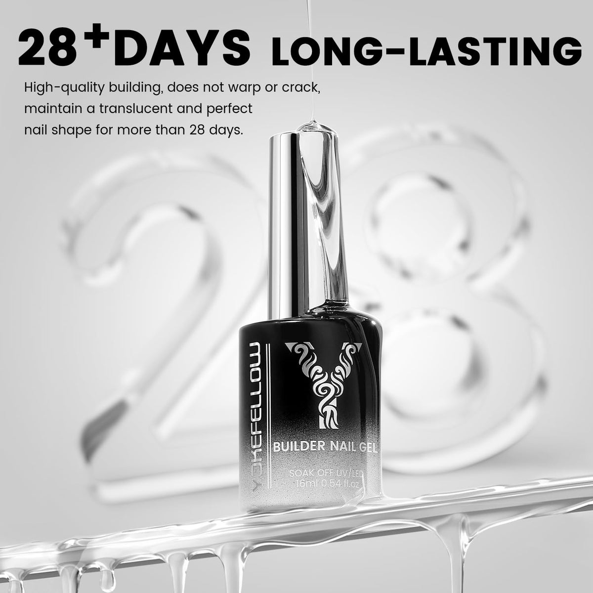 Nail overlay application showing natural finish with Yoke Fellow gel