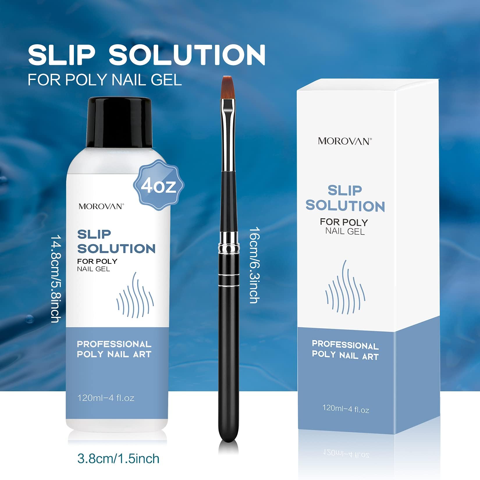 Morovan poly gel slip solution bottle with brush
