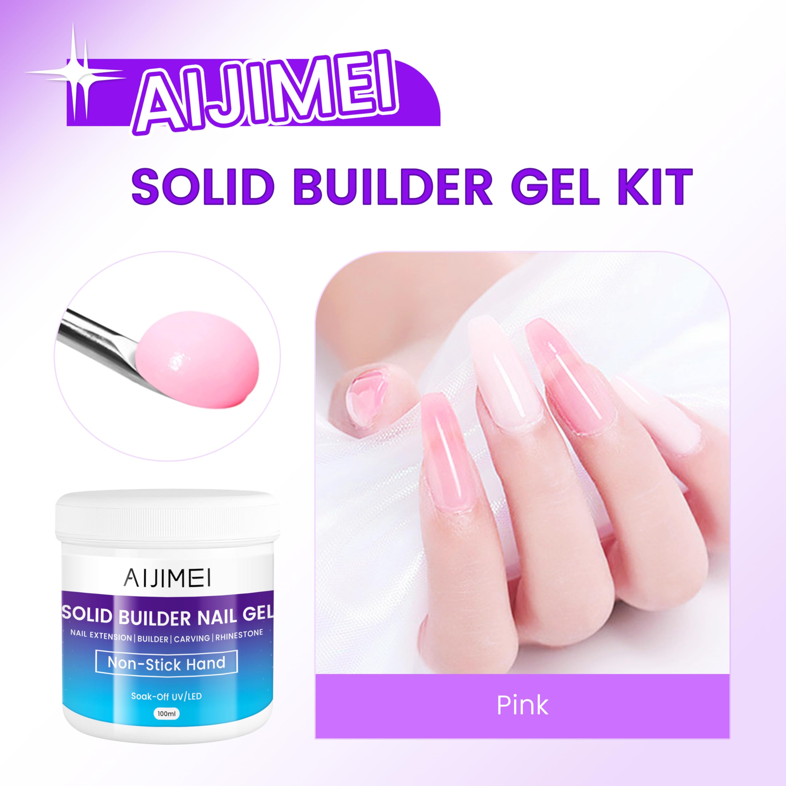 Aijimei non-stick hand builder gel jar and tools