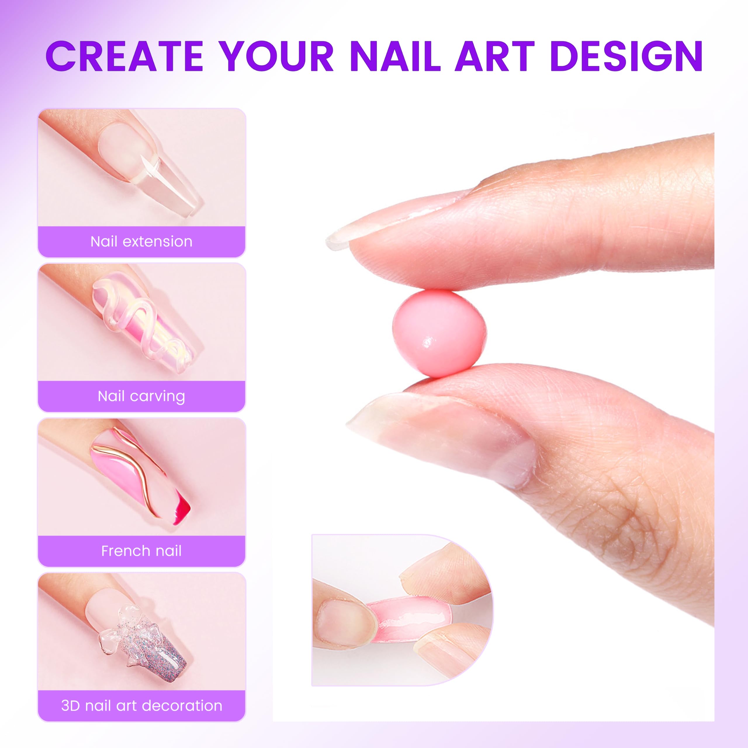 Aijimei builder gel kit for sculpting and 3D nail art