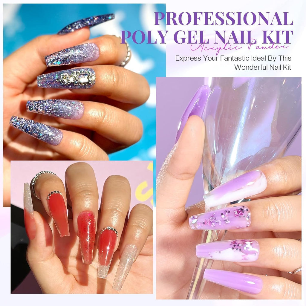 Complete packaging box of the Morovan poly gel nail extension kit