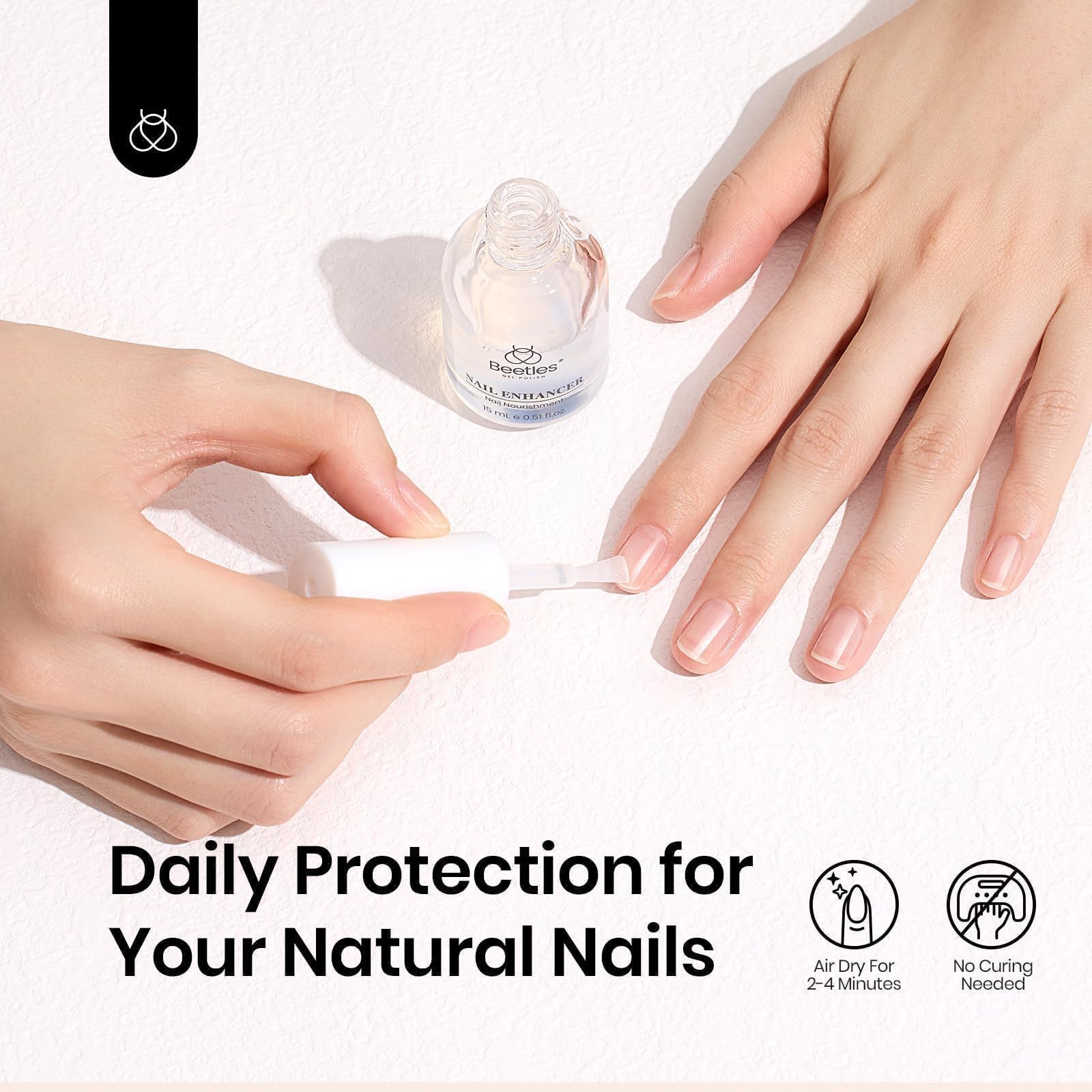 Beetles nail care bottle isolated on white background