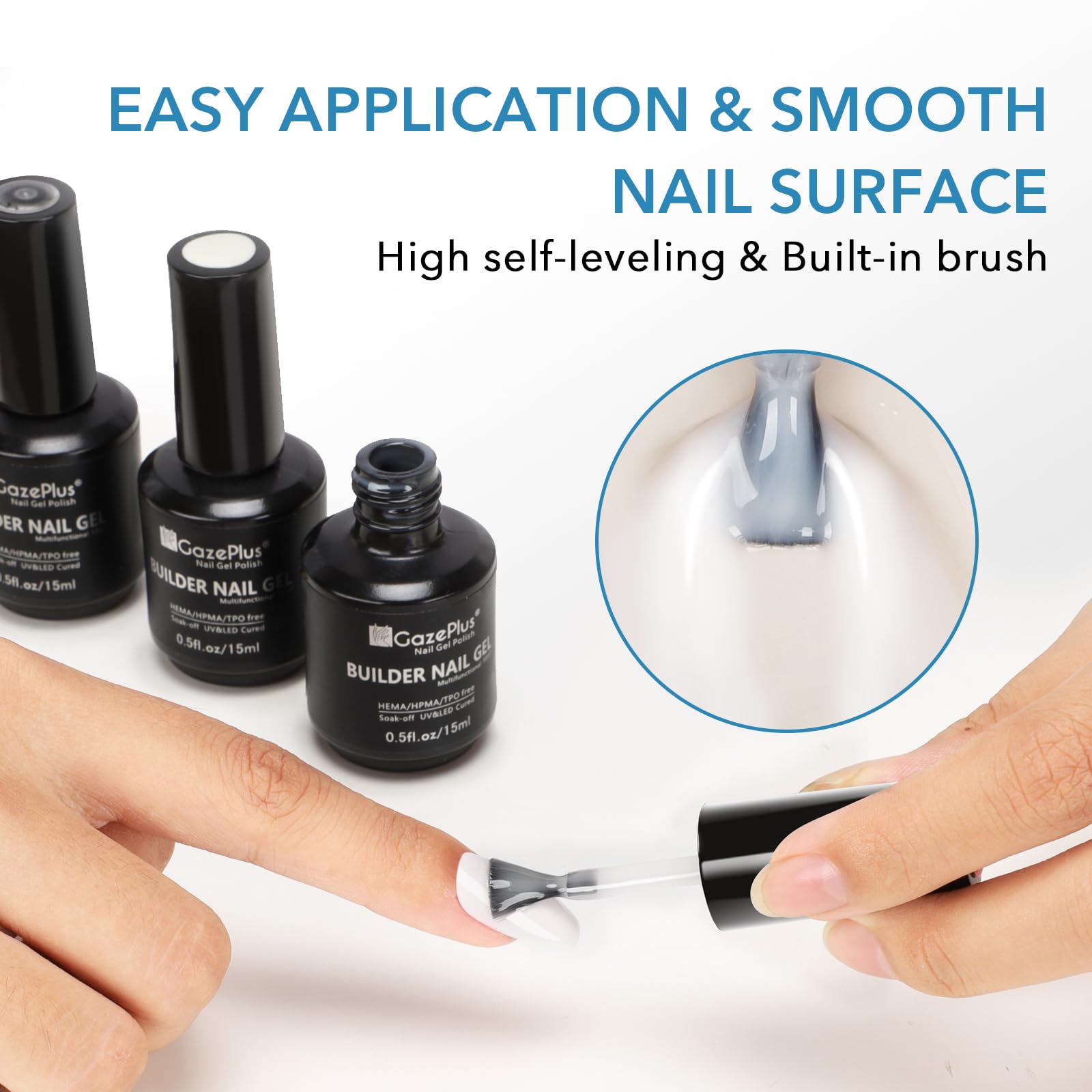 Gazeplus hard gel for nail thickening and strengthening