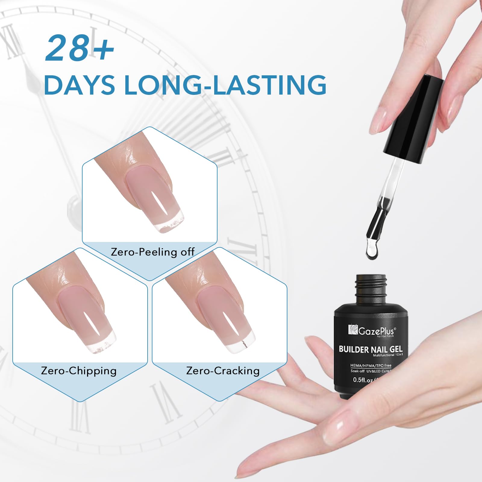 Professional nail extension application using builder gel