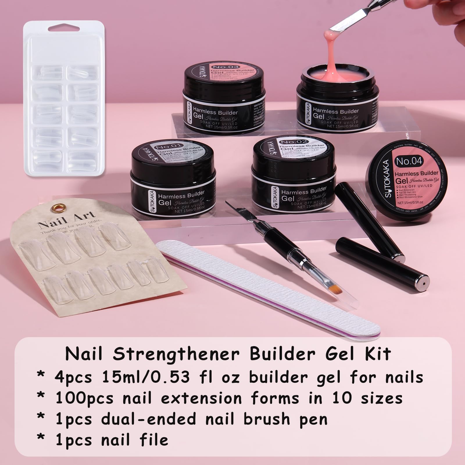 Beauzy Professional builder gel jars and applicator brush
