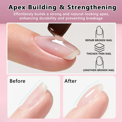 Close up of builder gel texture on professional nail forms