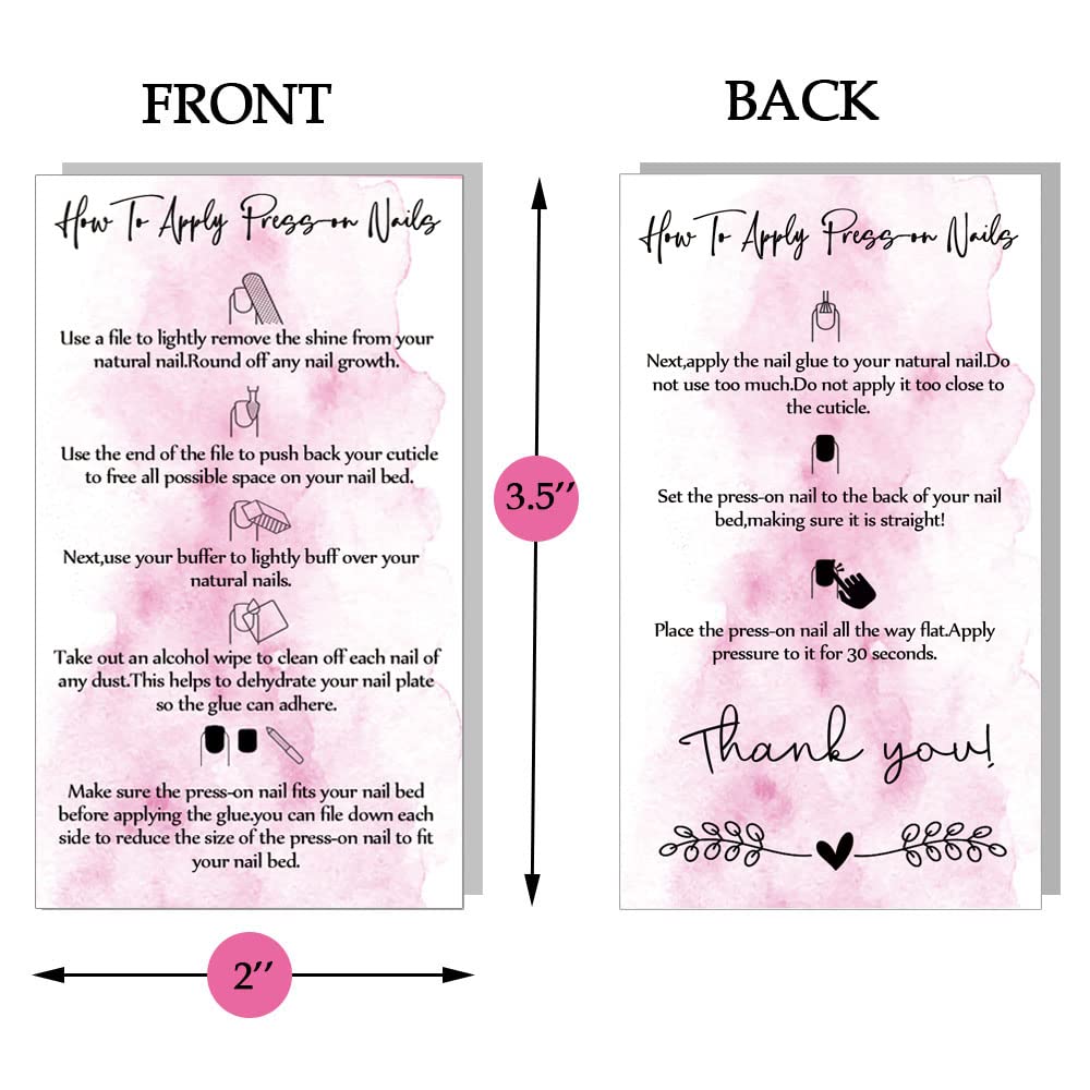 Sixne Maosh DIY nail kit cards with pink and white design