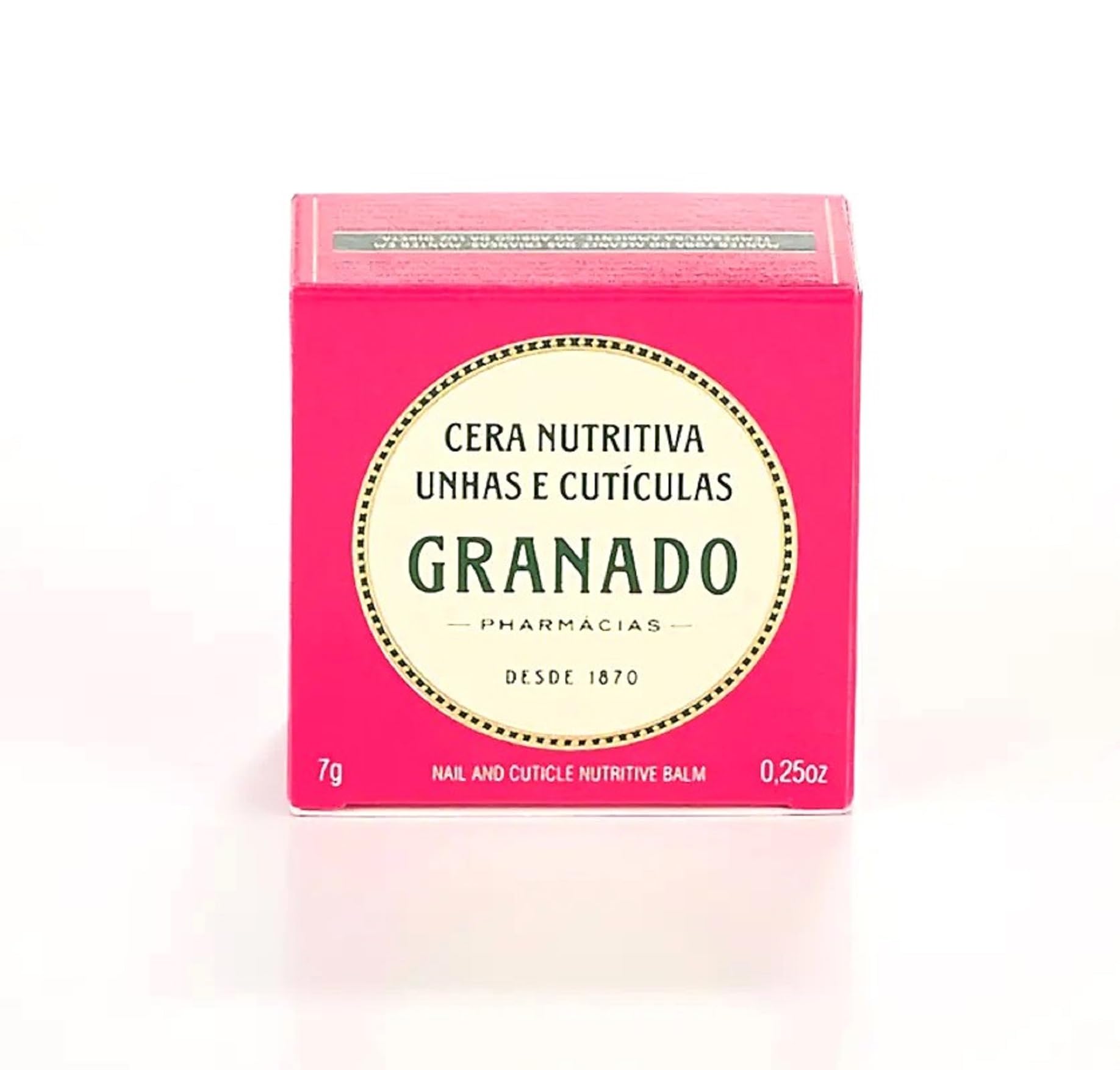 Granado Cera Nutritiva nail and cuticle treatment set against a skincare background