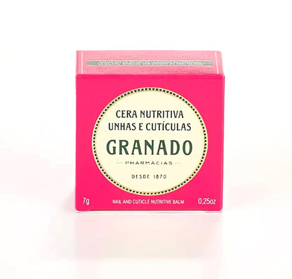 Granado Cera Nutritiva nail and cuticle treatment set against a skincare background