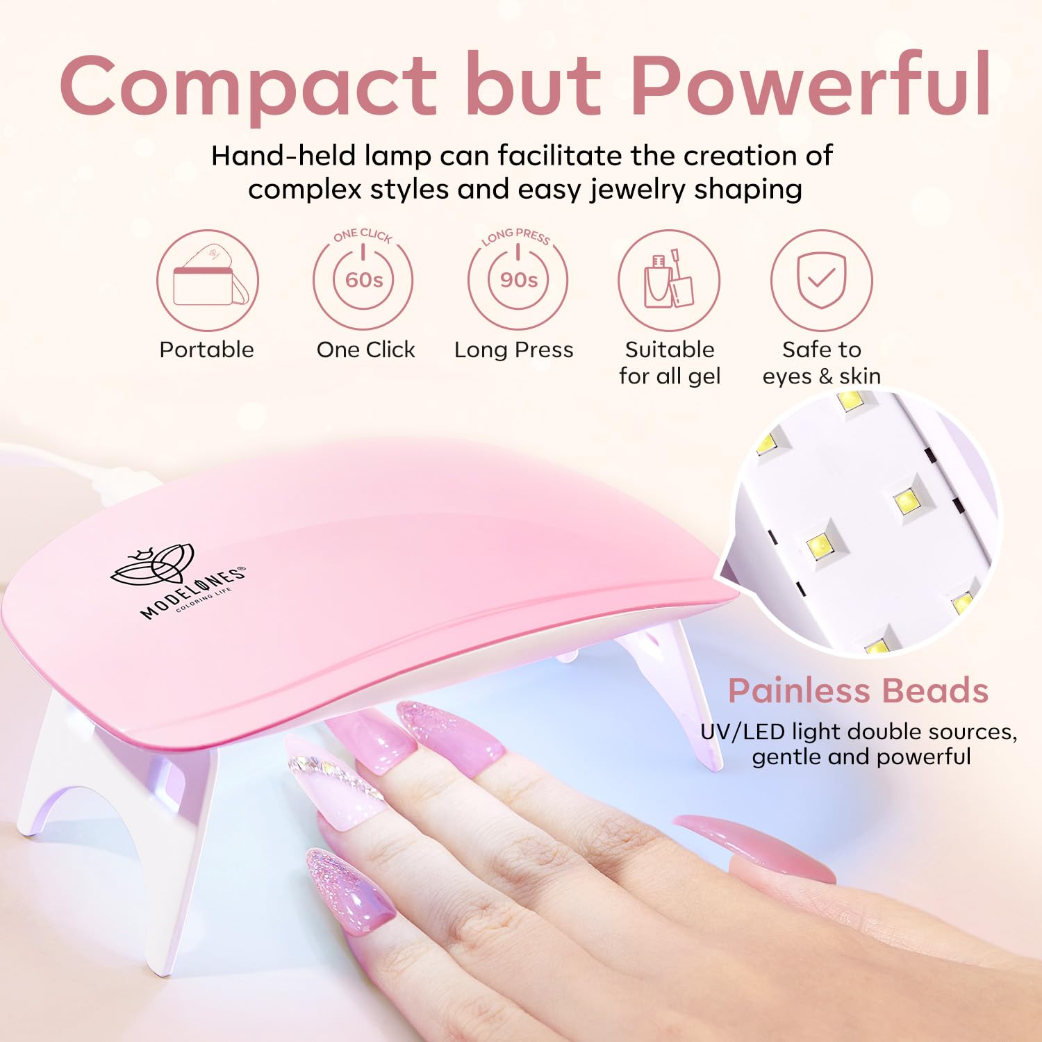 Modelones mini LED lamp for curing polygel