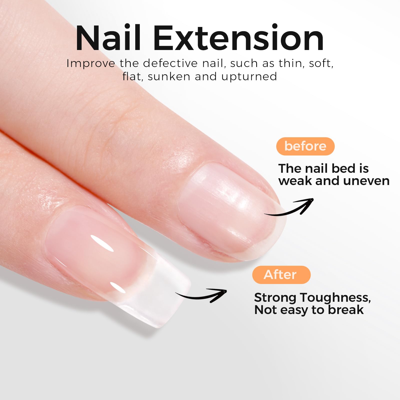 Tomicca builder gel application for nail extension