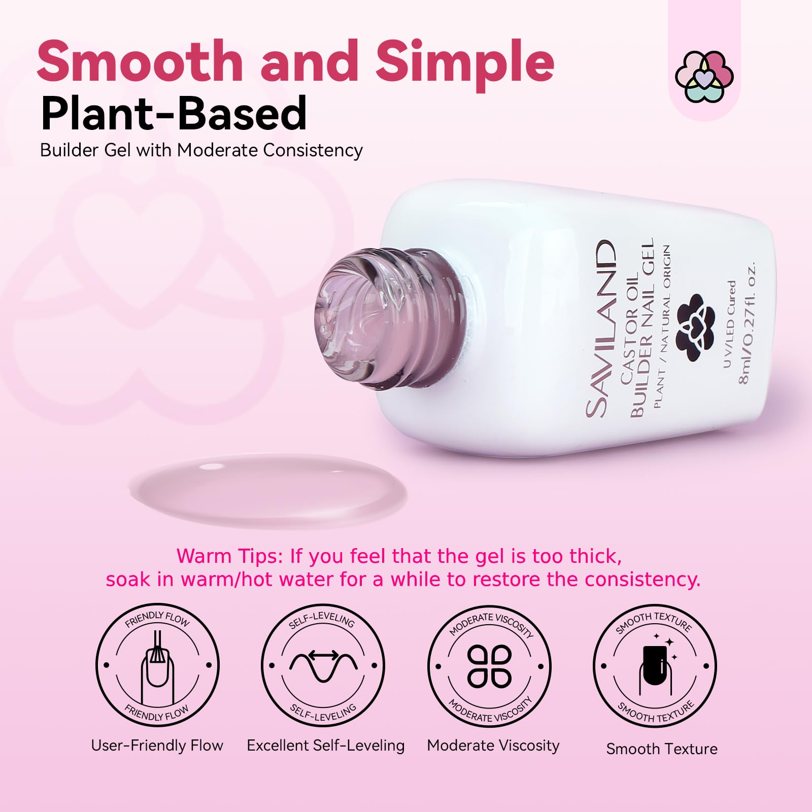 Saviland 5 in 1 builder nail gel set components
