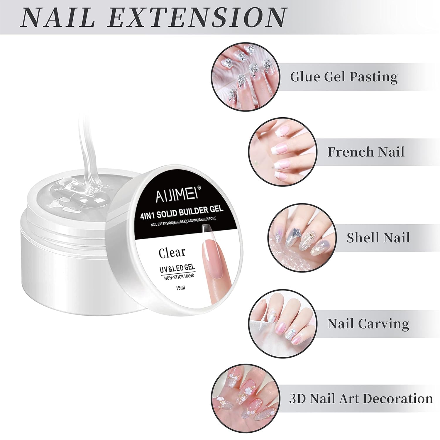 Aijimei nail extension gel set packaging detail