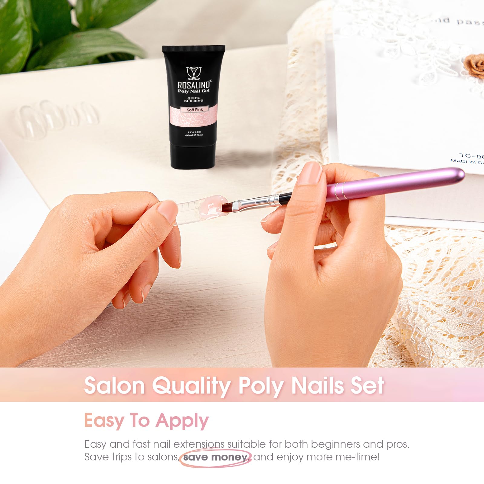 Soft pink builder gel consistency for natural nails