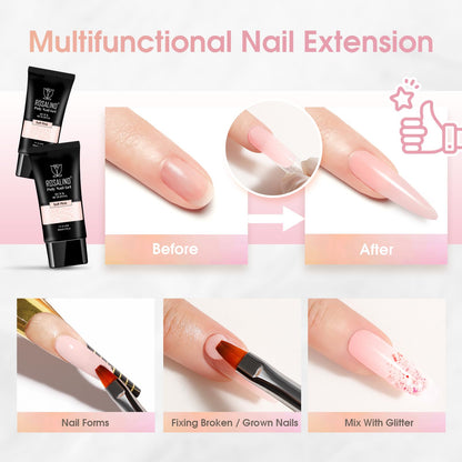Natural finish soft pink poly gel for manicure enthusiasts
