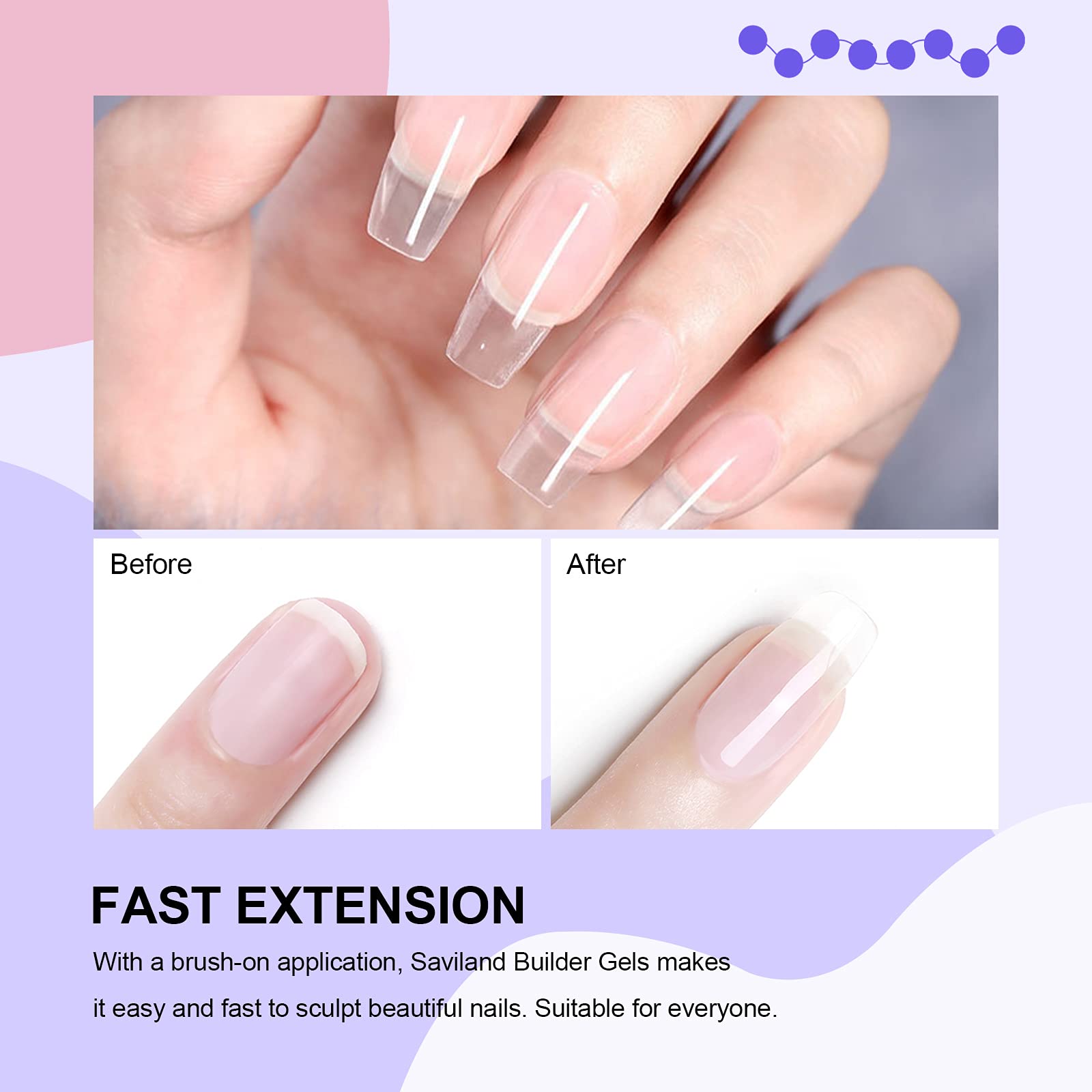 Professional manicure using Saviland builder nail gel
