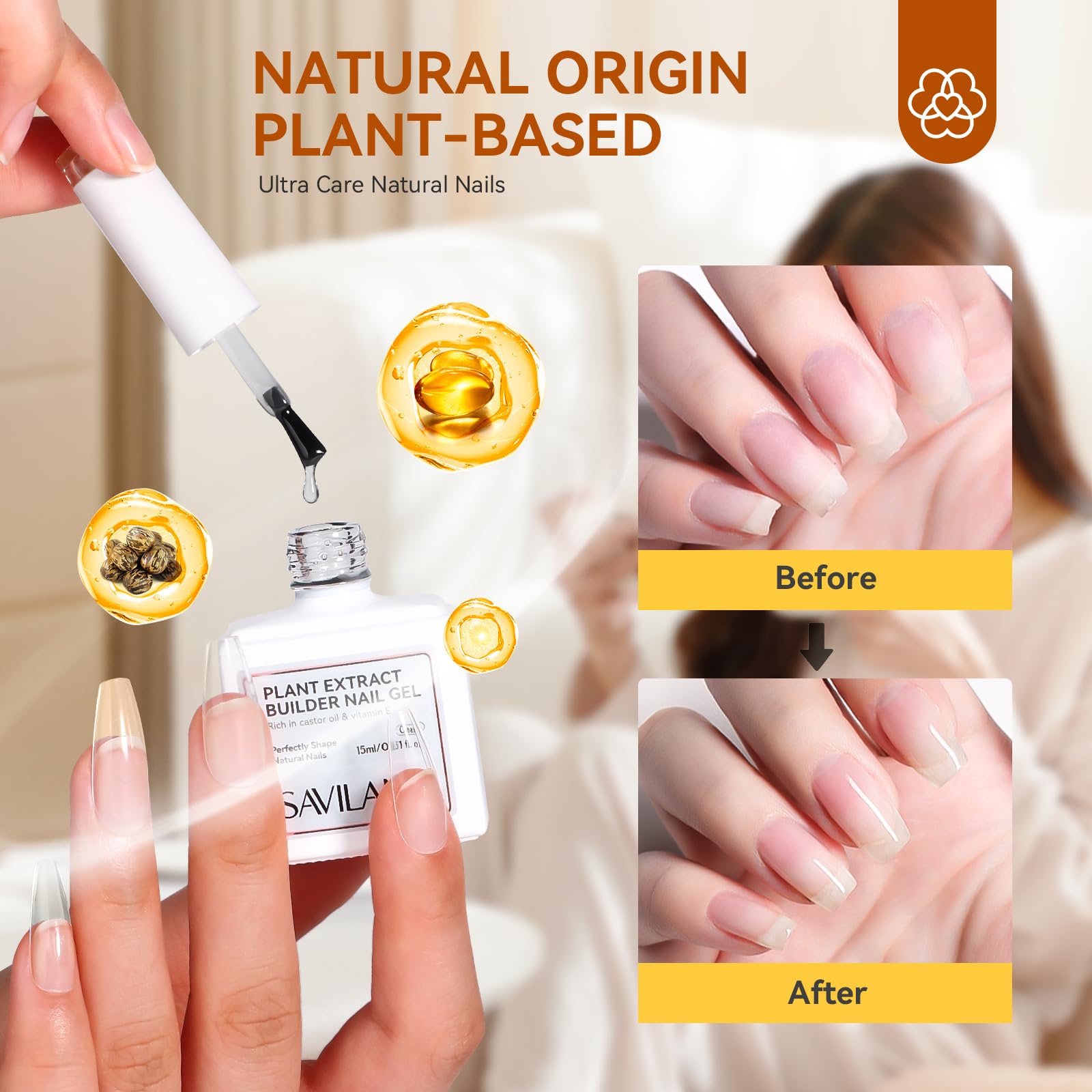Saviland builder nail gel brush application