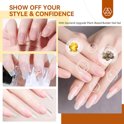 Ingredients label on Saviland clear builder nail gel bottle