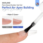 Saviland builder gel bottle angle showcasing the white cap and clear glass body