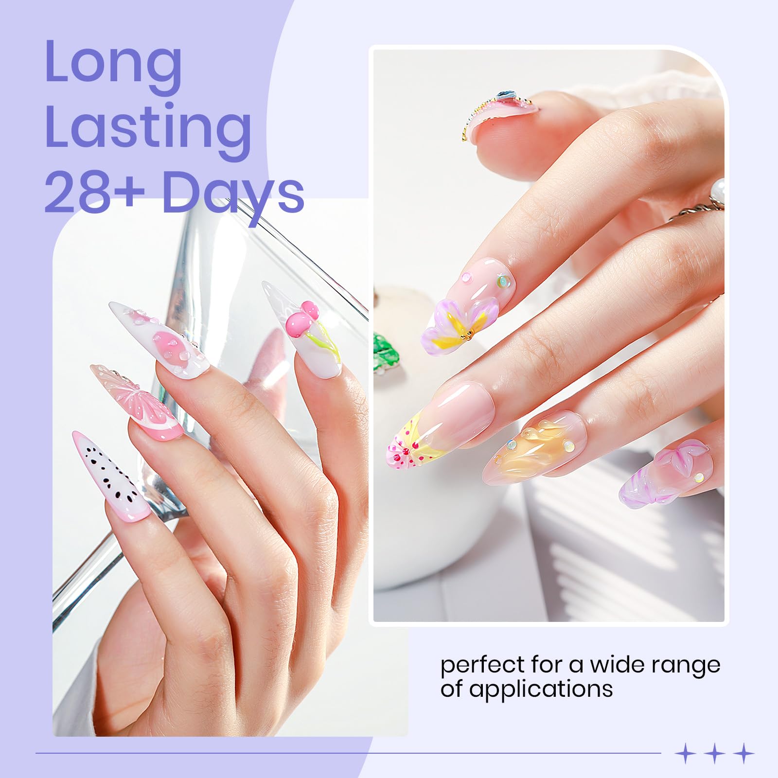 Close up of Supwee hard gel for nail extensions