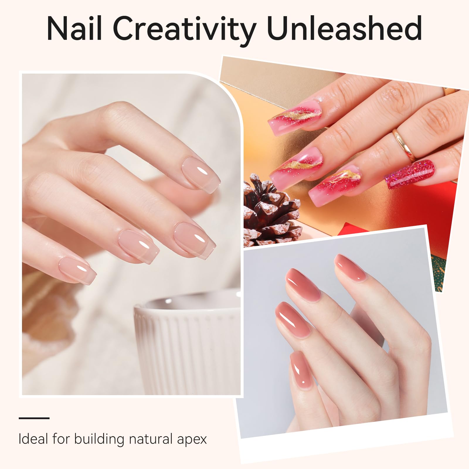 Professional nail extension results using Makartt builder gel